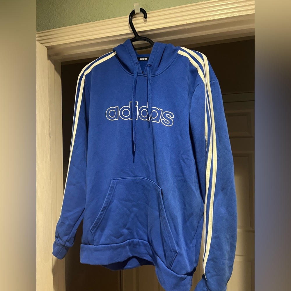 Blue Adidas hoodie size M 8/10 condition